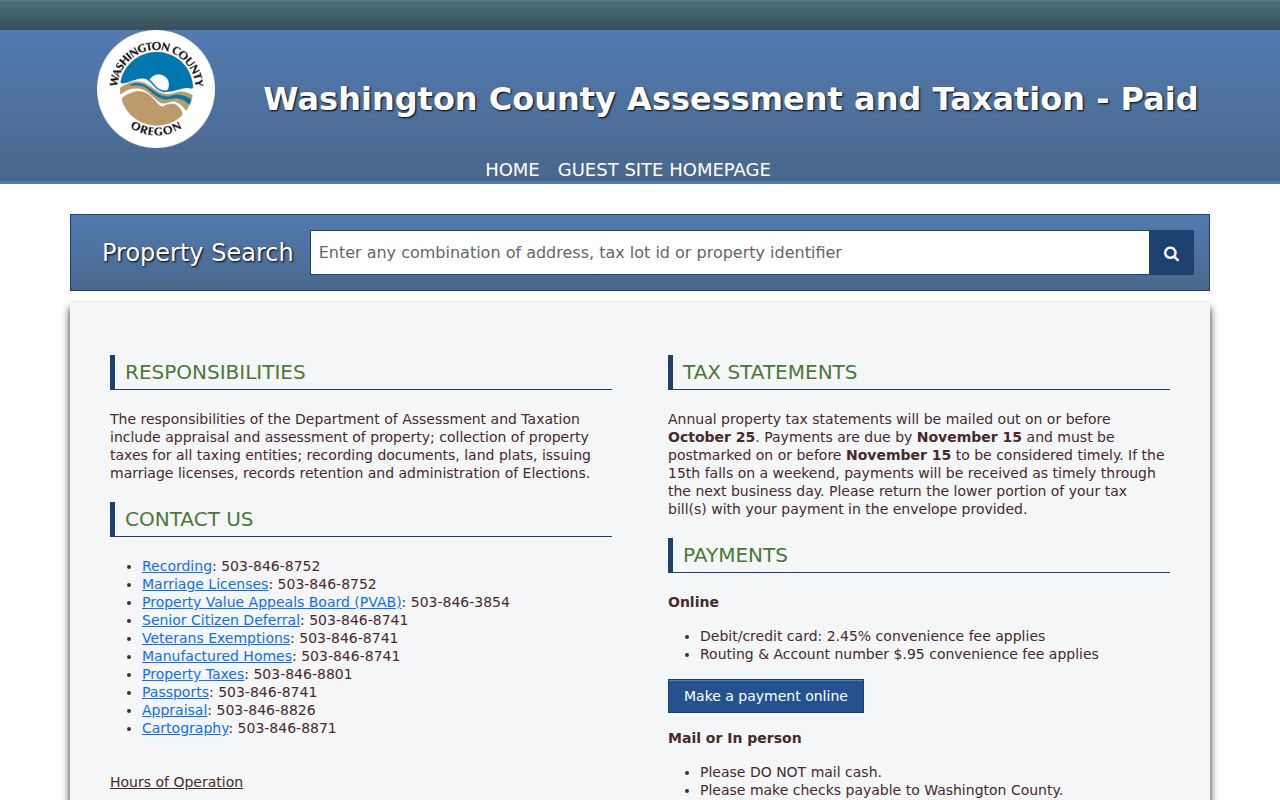 Washington County residents directory property search